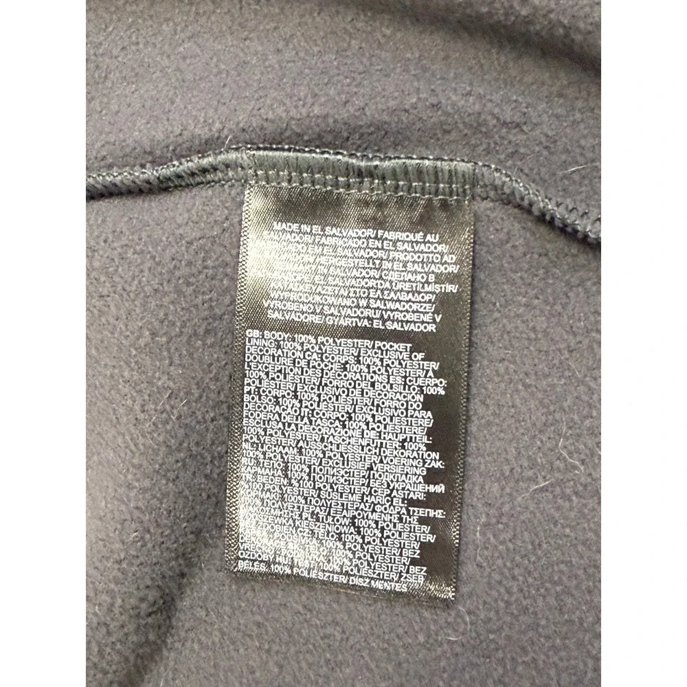 The North Face Men's Medium‎ Full Zip Fleece Jacket Black Grey Embroidered Logo